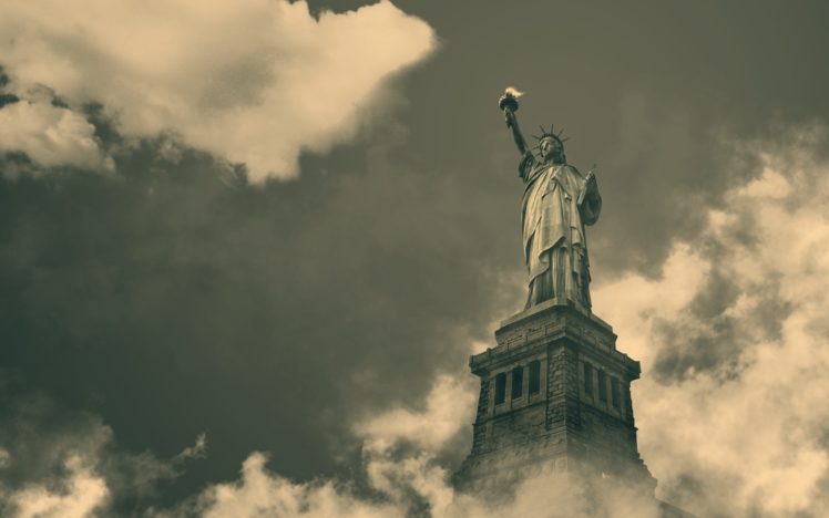 clouds, New, York, City, Statue, Of, Liberty, Historical, New, York, Giants HD Wallpaper Desktop Background