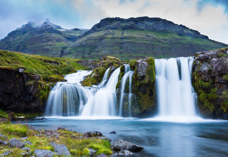 iceland, Waterfall, Mountains HD Wallpaper Desktop Background