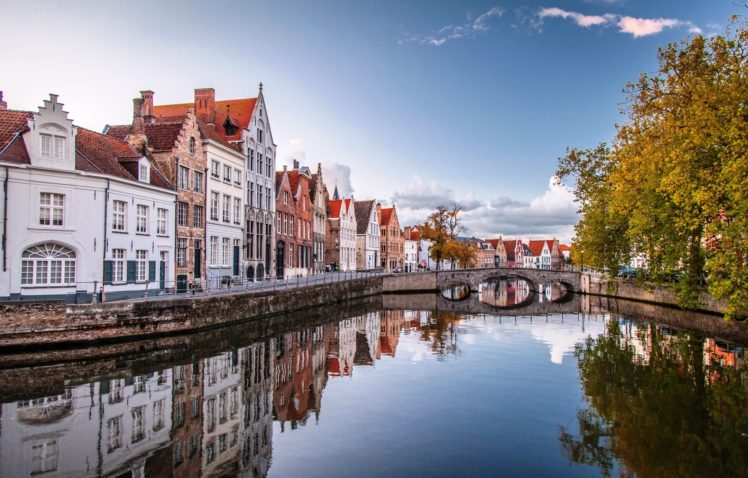 bruges, Houses, Water, Bridge, Brugge, Belgium, Reflection, City HD Wallpaper Desktop Background