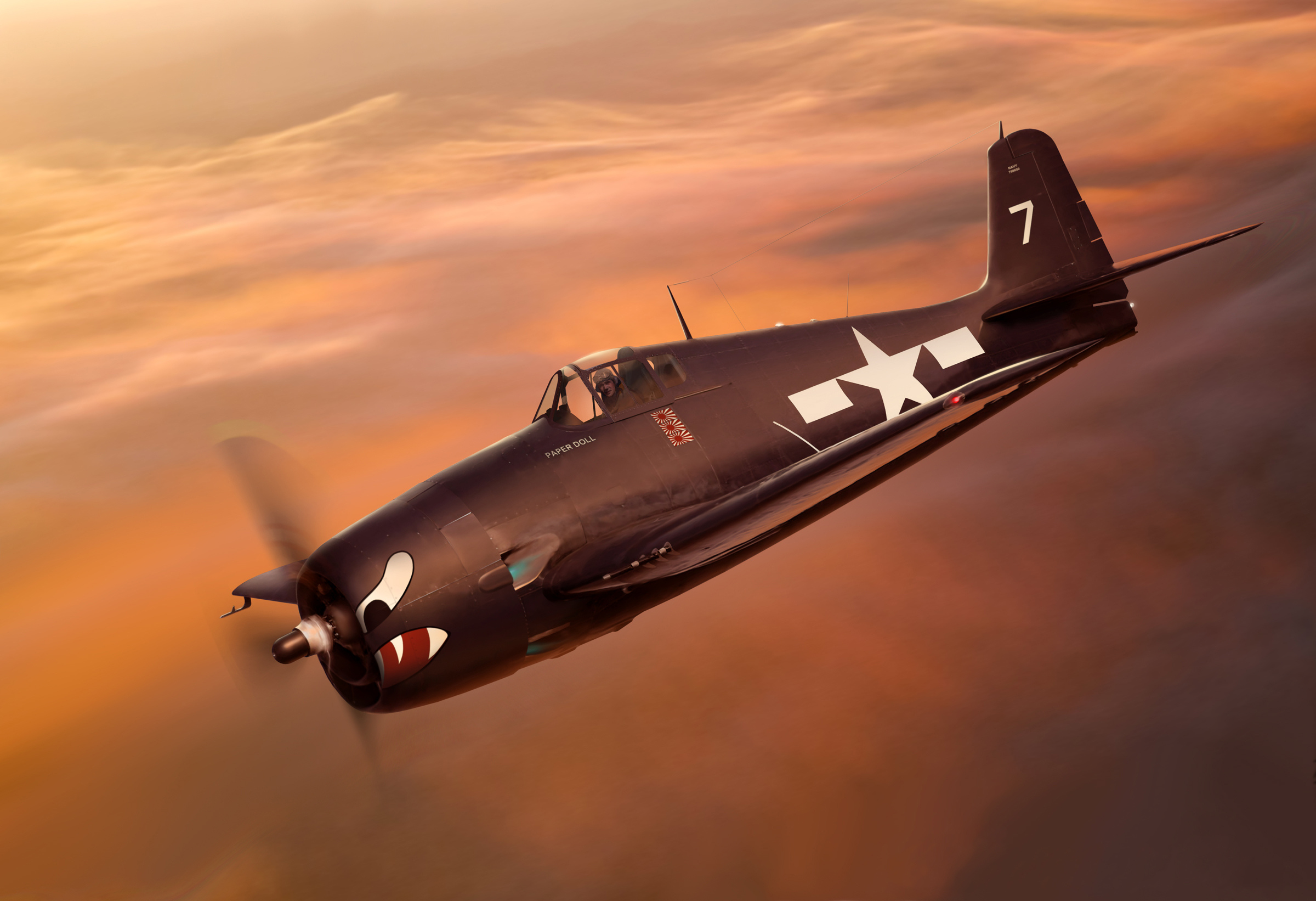 f6f 3, The, Plane, Hellcat, Art, Grumman, Military, Airplane, Plane Wallpaper