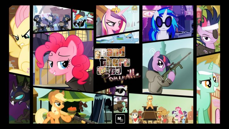 grand, Theft, Auto, Gta, My, Little, Pony HD Wallpaper Desktop Background
