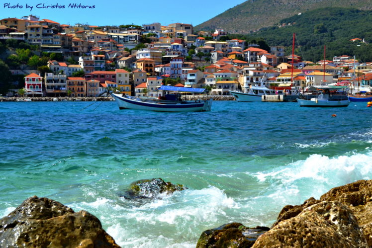 greece, Coast, Motorboat, Cities HD Wallpaper Desktop Background