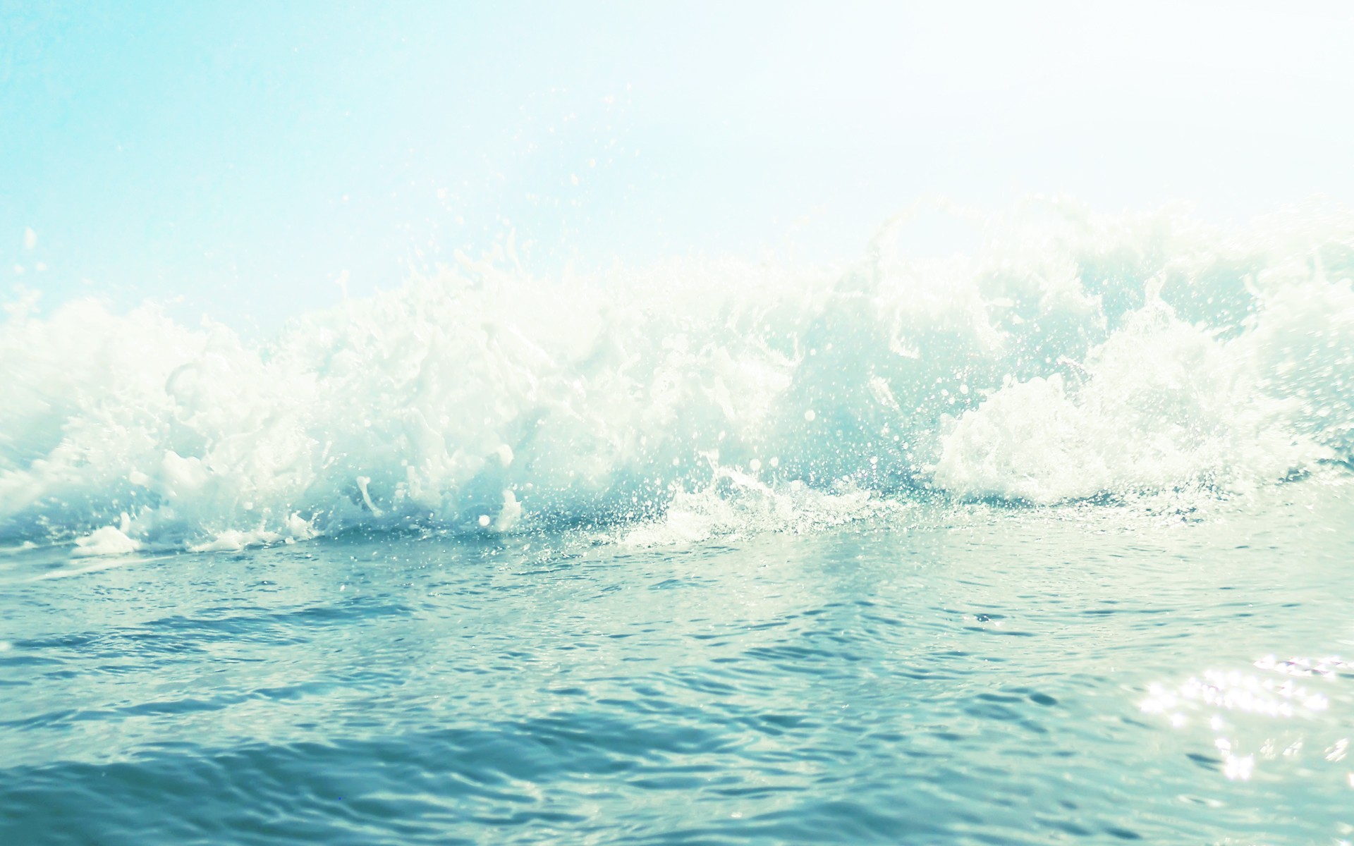 ocean, Wave, Water, Drops, Bokeh Wallpaper