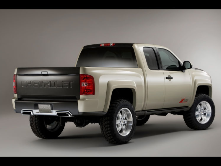 2009, Chevrolet, Silverado, Zr2, Concept, Pickup, Truck, 4×4 HD Wallpaper Desktop Background
