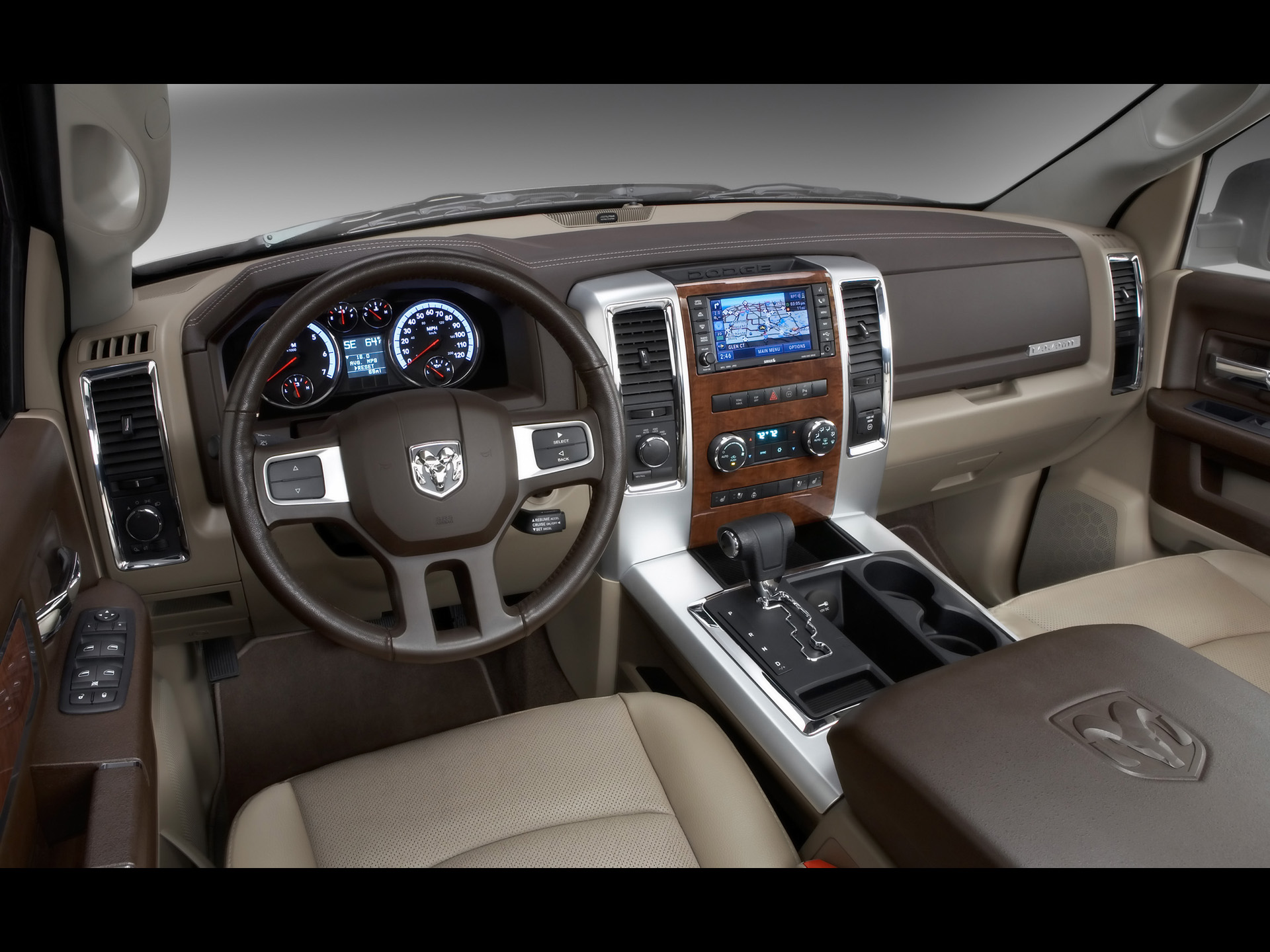 2009, Dodge, Ram, Pickup, Truck, Interior Wallpaper