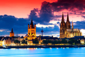 cologne, Cathedral, At, Dusk