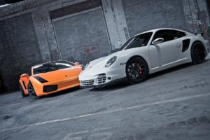 white, Cars, Orange, Lamborghini, Gallardo, Porsche, 911