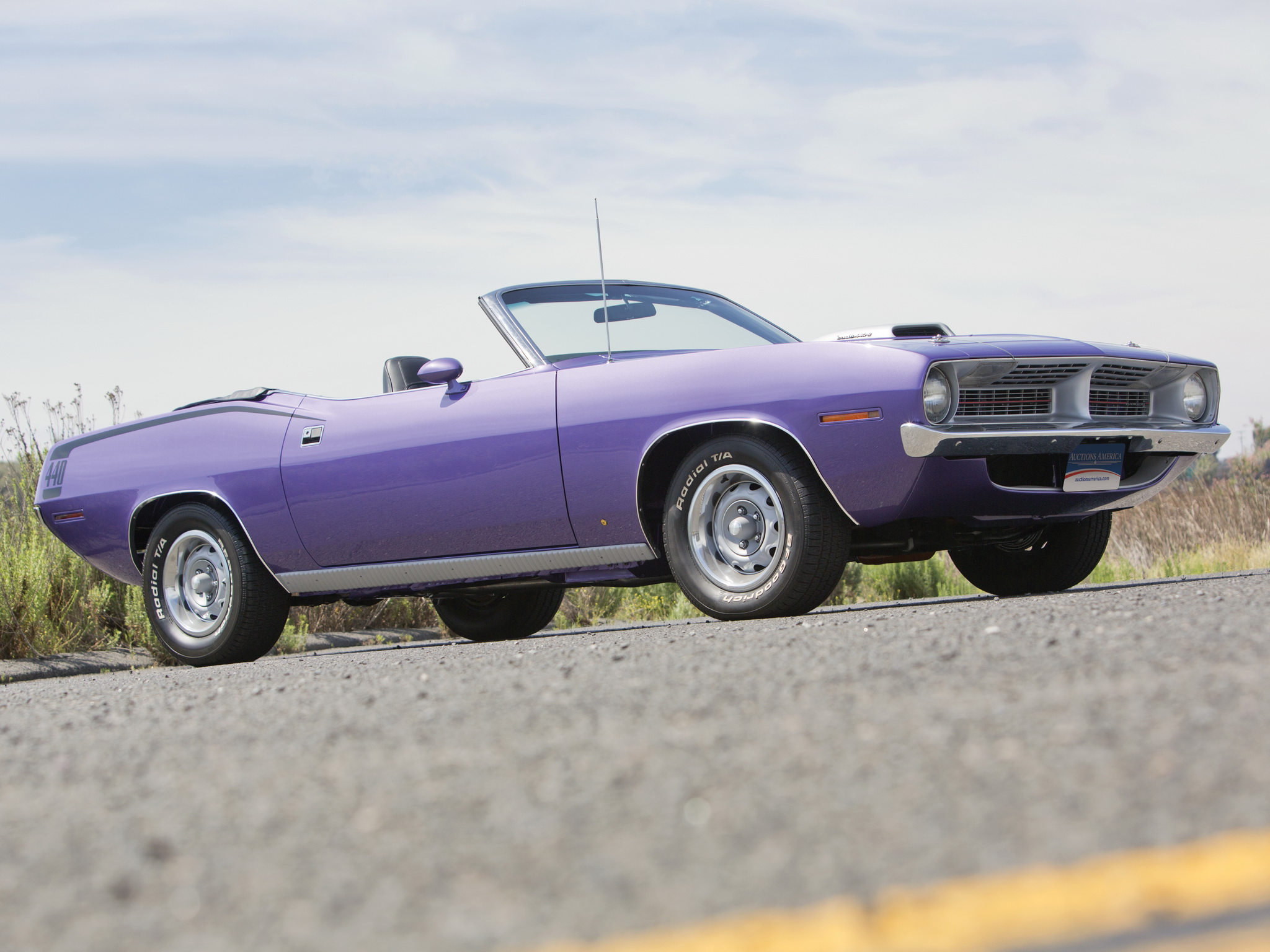 1970, Plymouth, Cuda, 440, Convertible, Bs27, Classic, Muscle, Purple Wallpaper