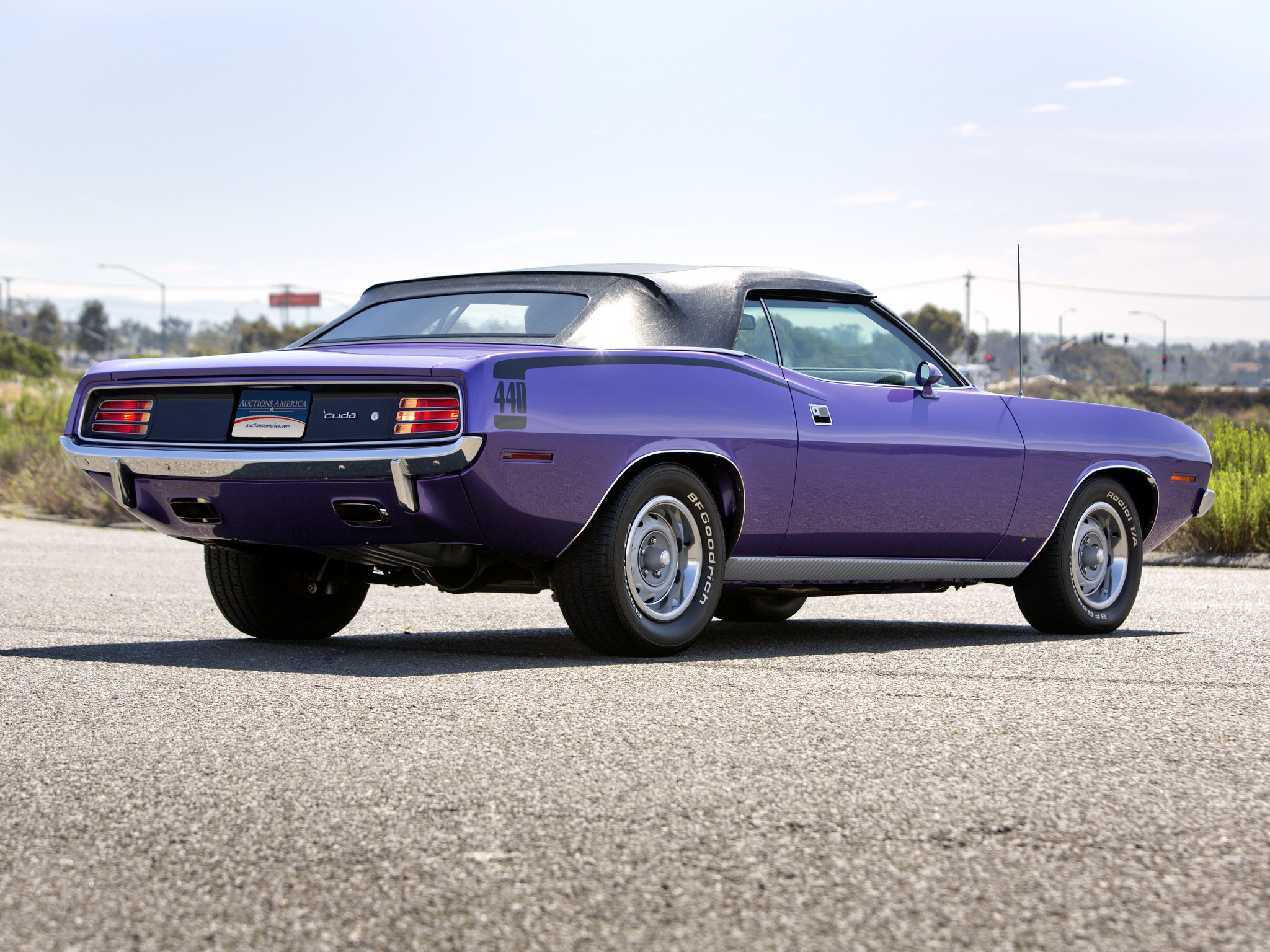 1970, Plymouth, Cuda, 440, Convertible, Bs27, Classic, Muscle, Purple Wallpaper