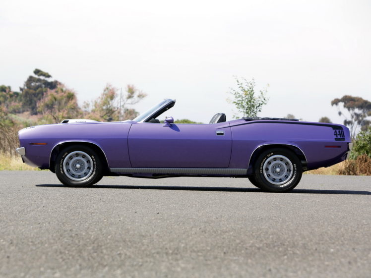 1970, Plymouth, Cuda, 440, Convertible, Bs27, Classic, Muscle, Purple HD Wallpaper Desktop Background