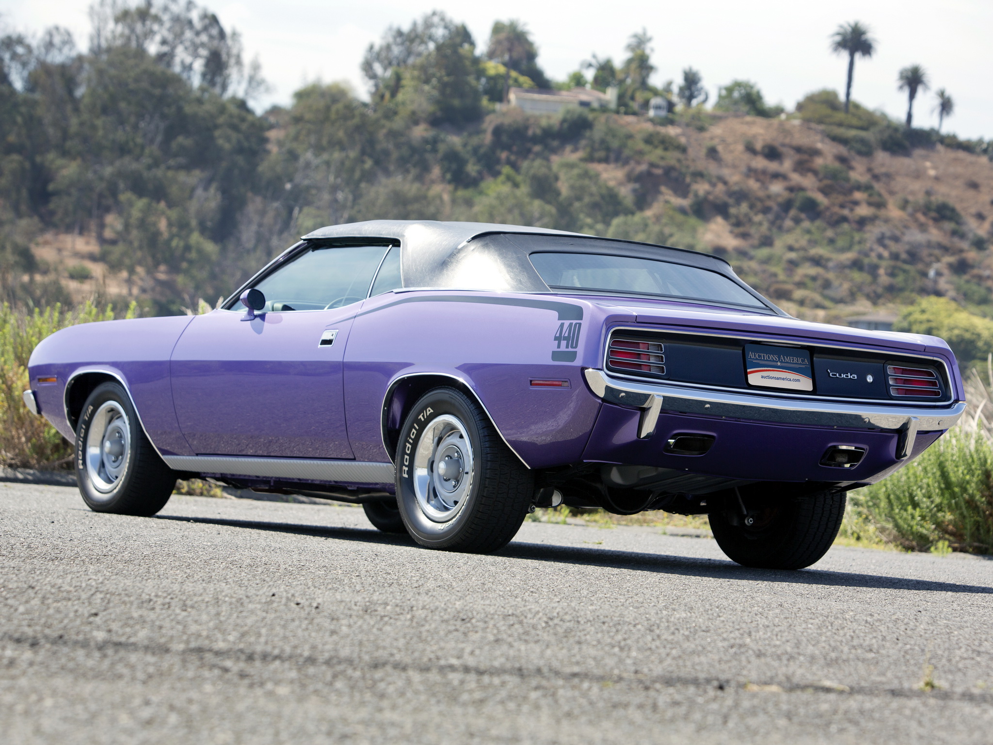 1970, Plymouth, Cuda, 440, Convertible, Bs27, Classic, Muscle, Purple Wallp...