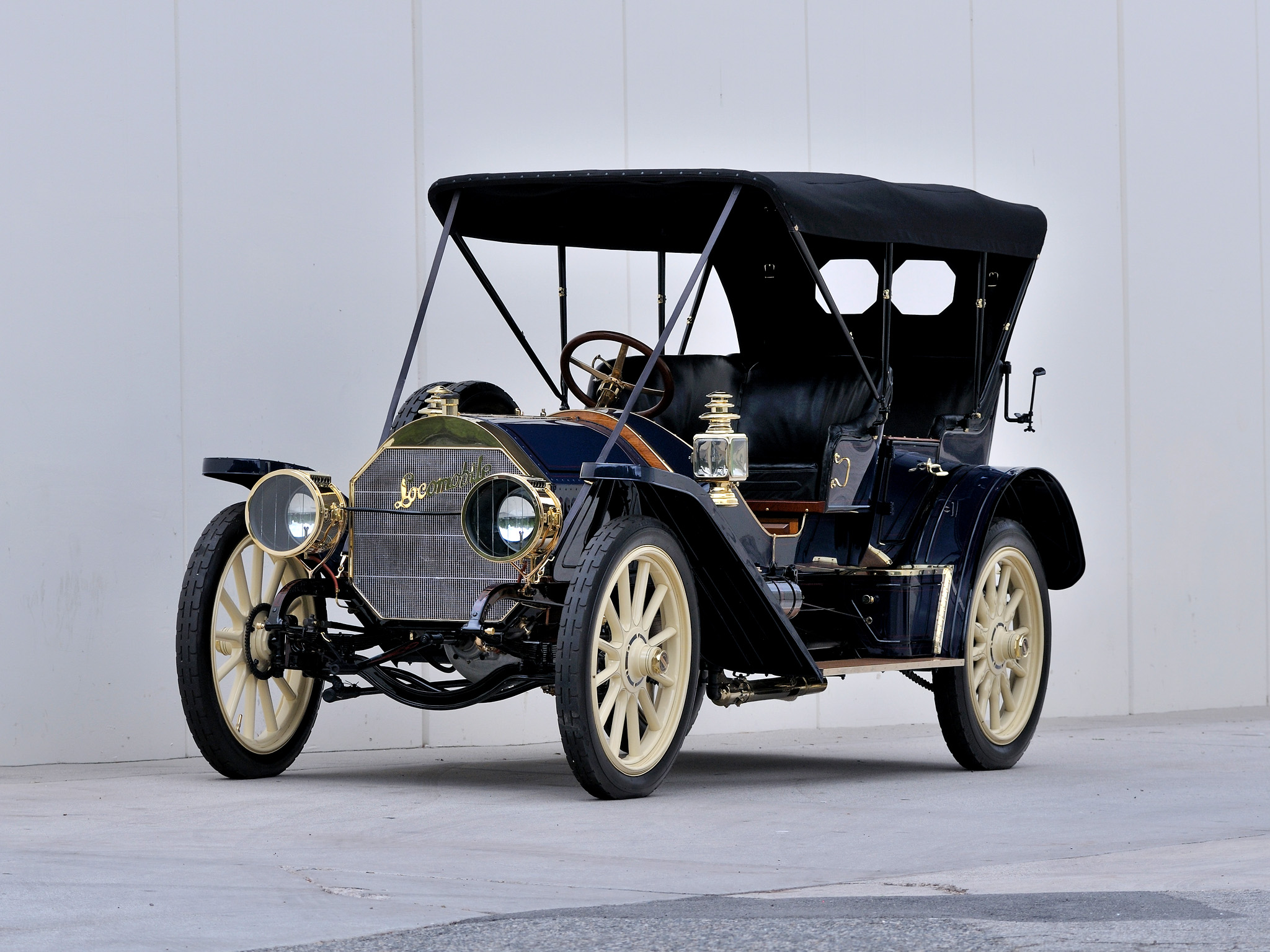 1909, Locomobile, Model 40, Baby, Tonneau, Retro Wallpaper