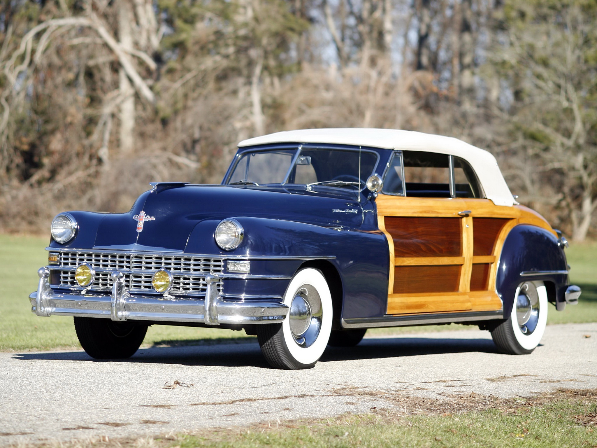 1947, Chrysler, Town, And, Country, Convertible, Retro Wallpaper