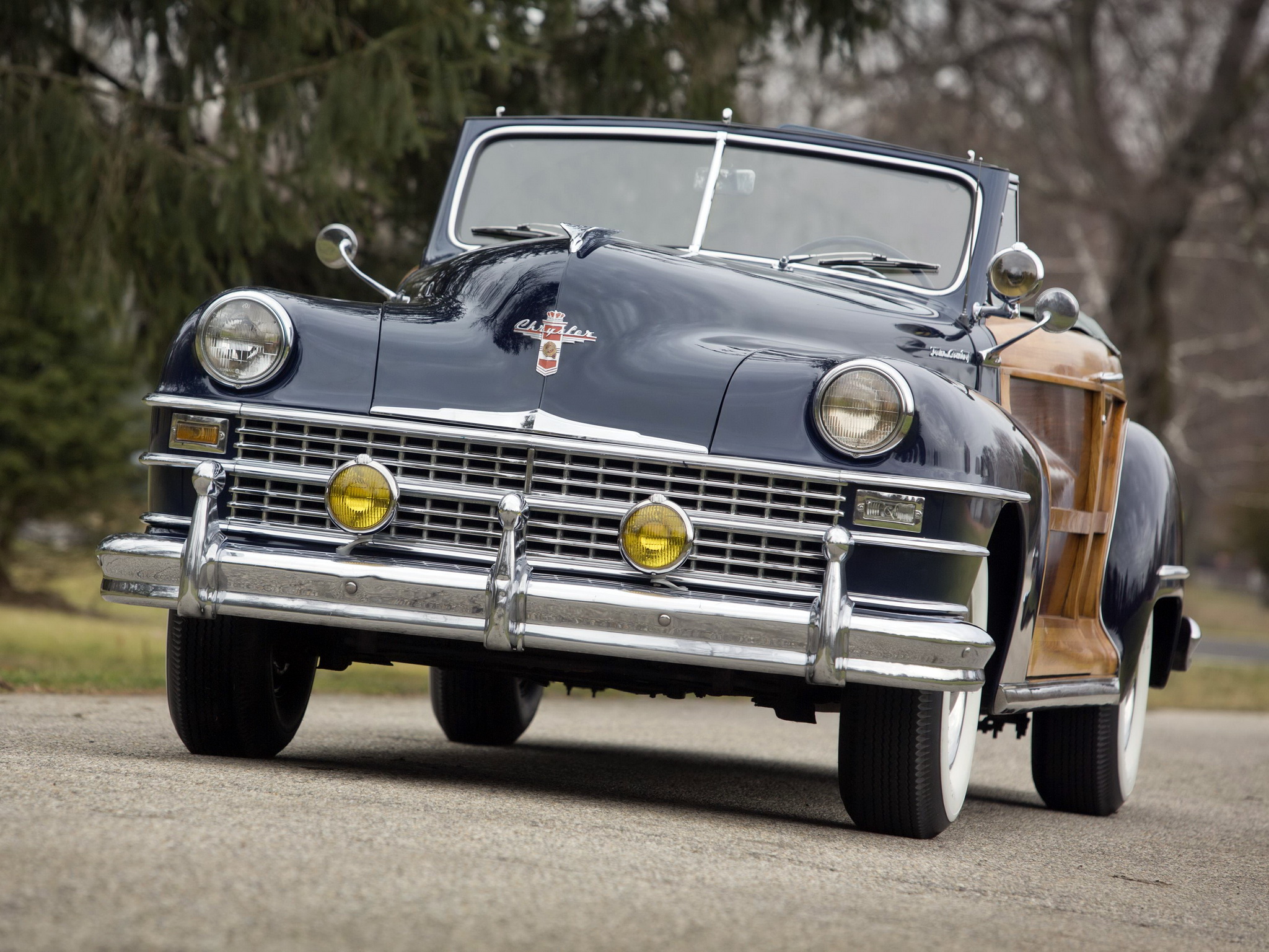1947, Chrysler, Town, And, Country, Convertible, Retro Wallpaper