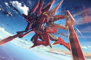 mecha, Gundam, Wing, Anime, Skyscapes