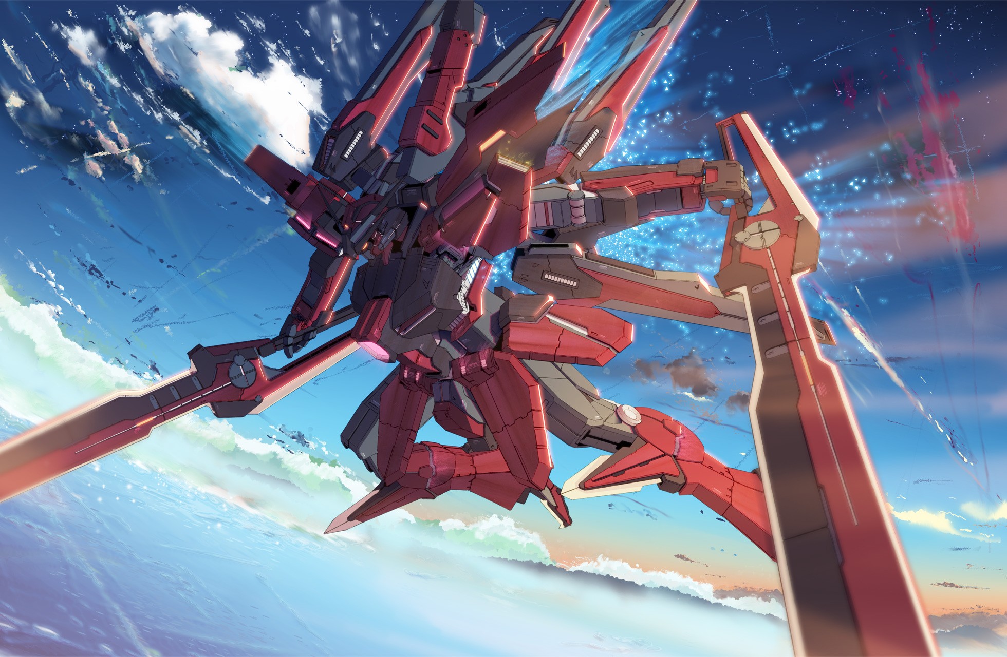 mecha, Gundam, Wing, Anime, Skyscapes Wallpaper