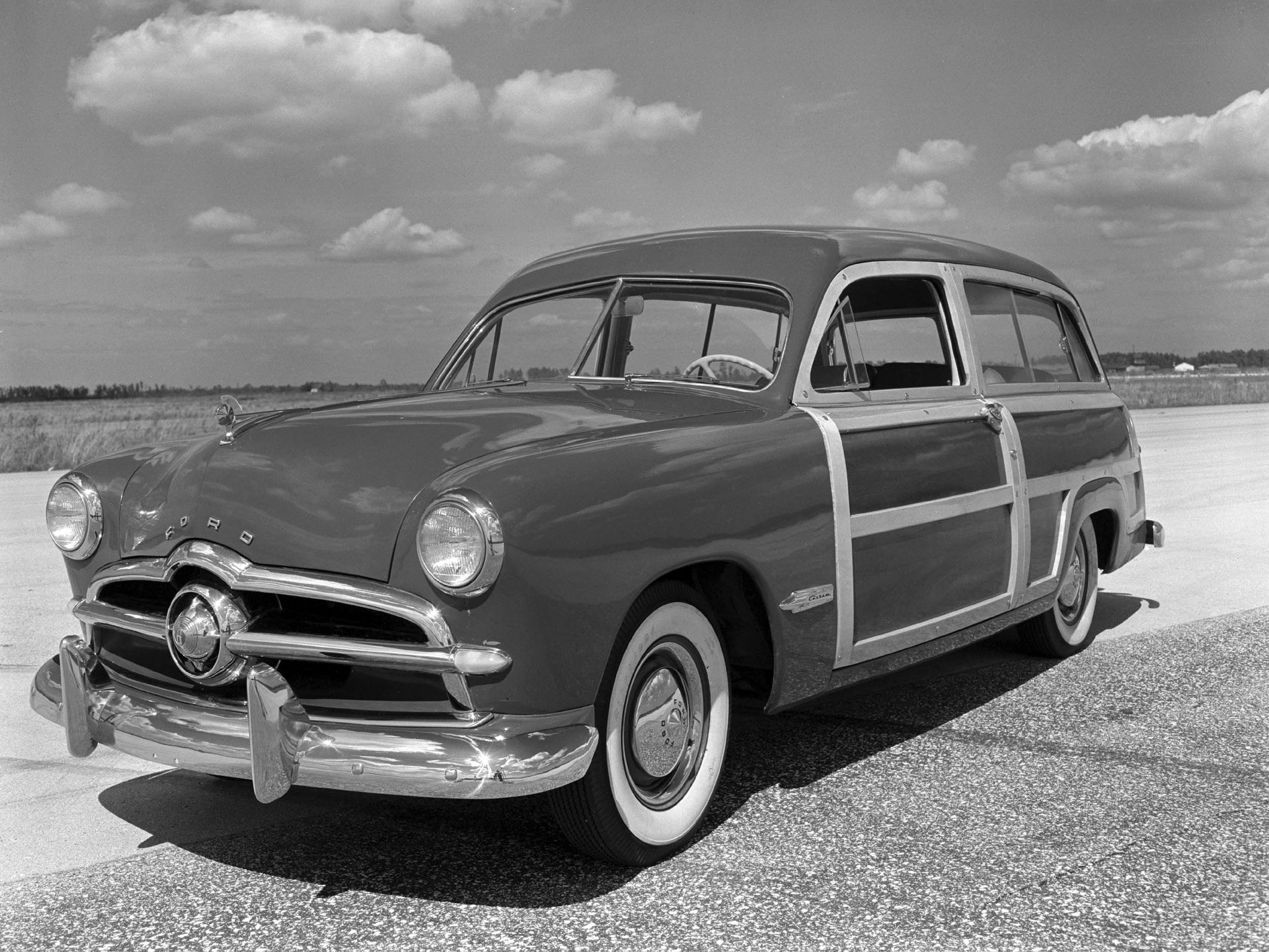 1949, Ford, Custom, Stationwagon, Retro Wallpaper