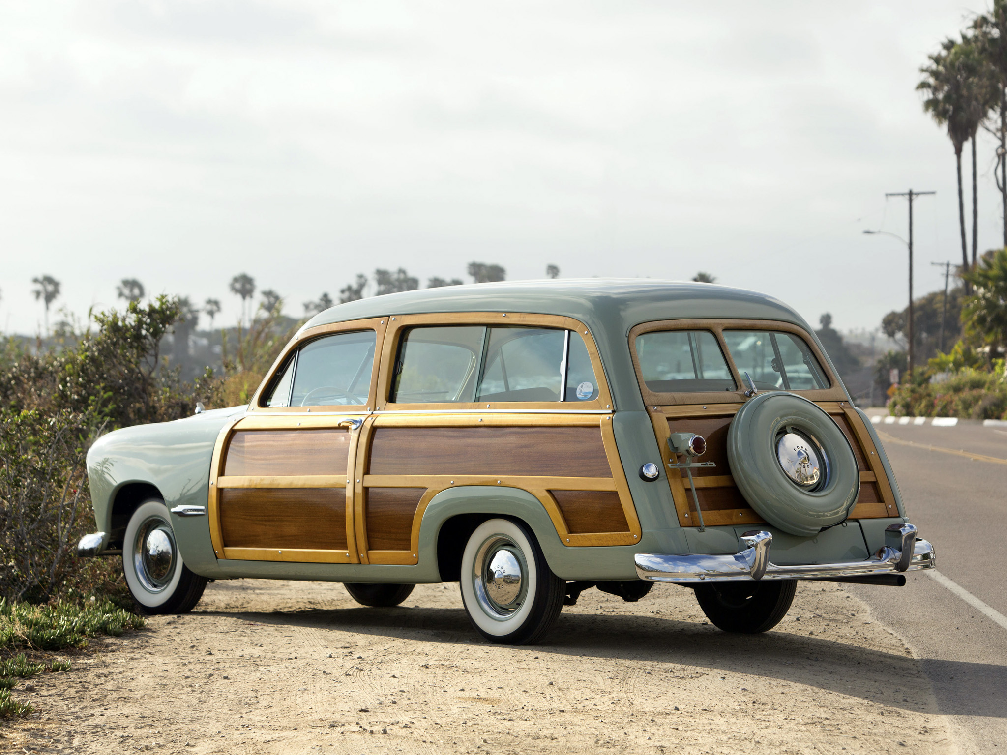 1949, Ford, Custom, Stationwagon, Retro Wallpaper