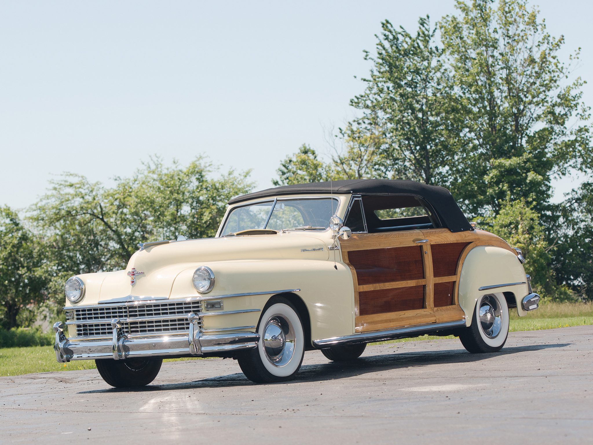 1948, Chrysler, Town, And, Country, Convertible, Retro Wallpaper