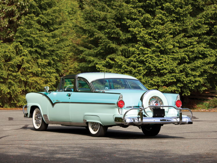1955, Ford, Fairlane, Crown, Victoria, Skyliner, 64b, Retro HD Wallpaper Desktop Background