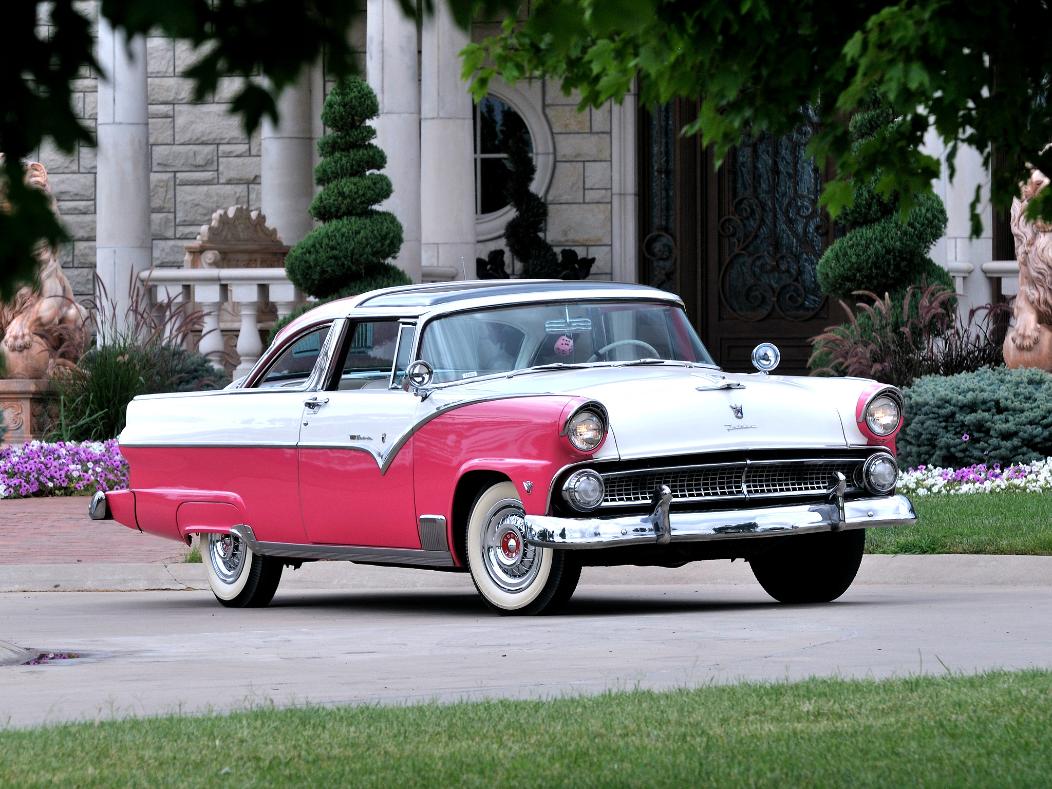 1955, Ford, Fairlane, Crown, Victoria, Skyliner, 64b, Retro, Gd Wallpaper