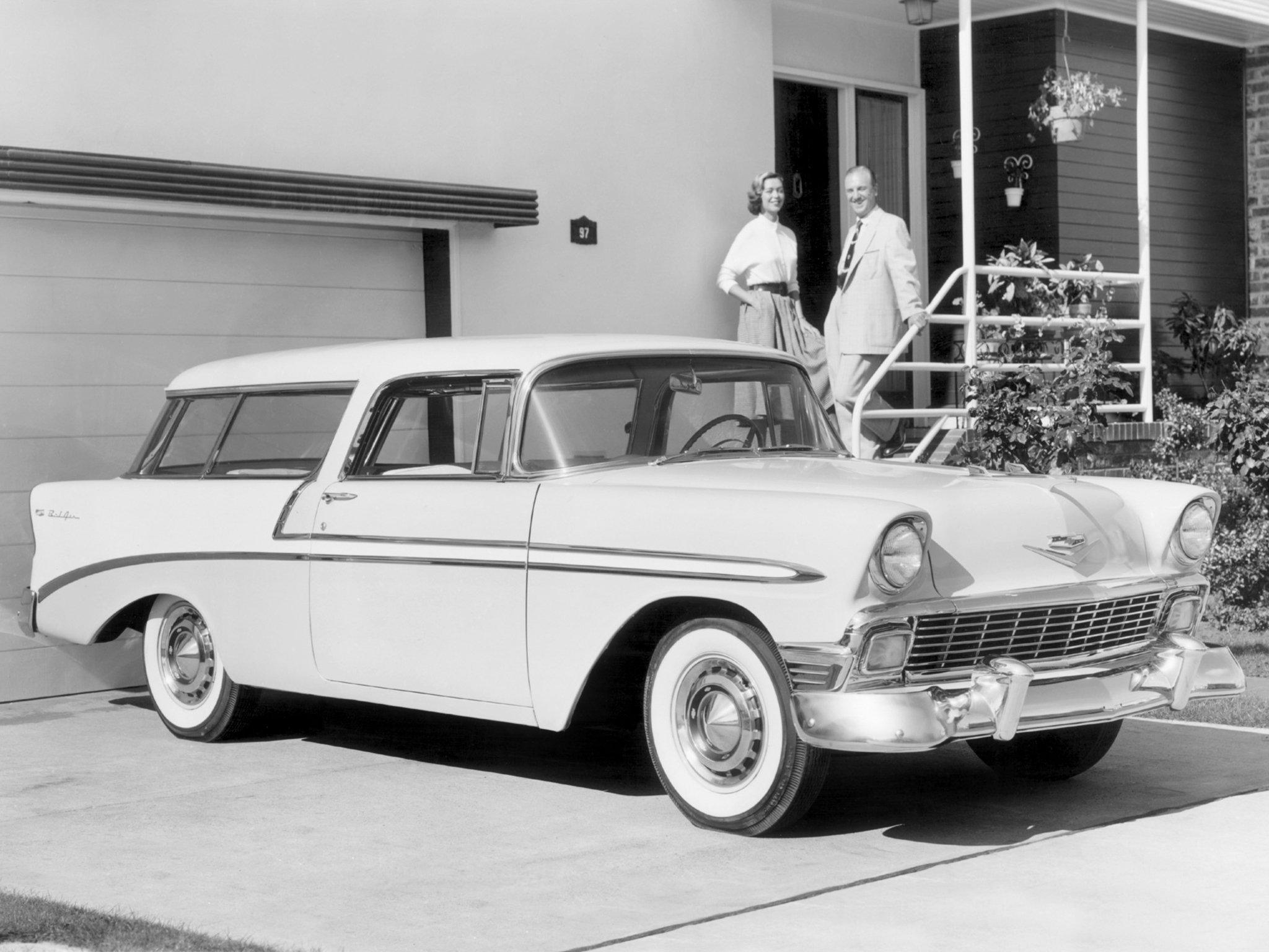 1956, Chevrolet, Bel, Air, Nomad, Retro, Stationwagon Wallpaper
