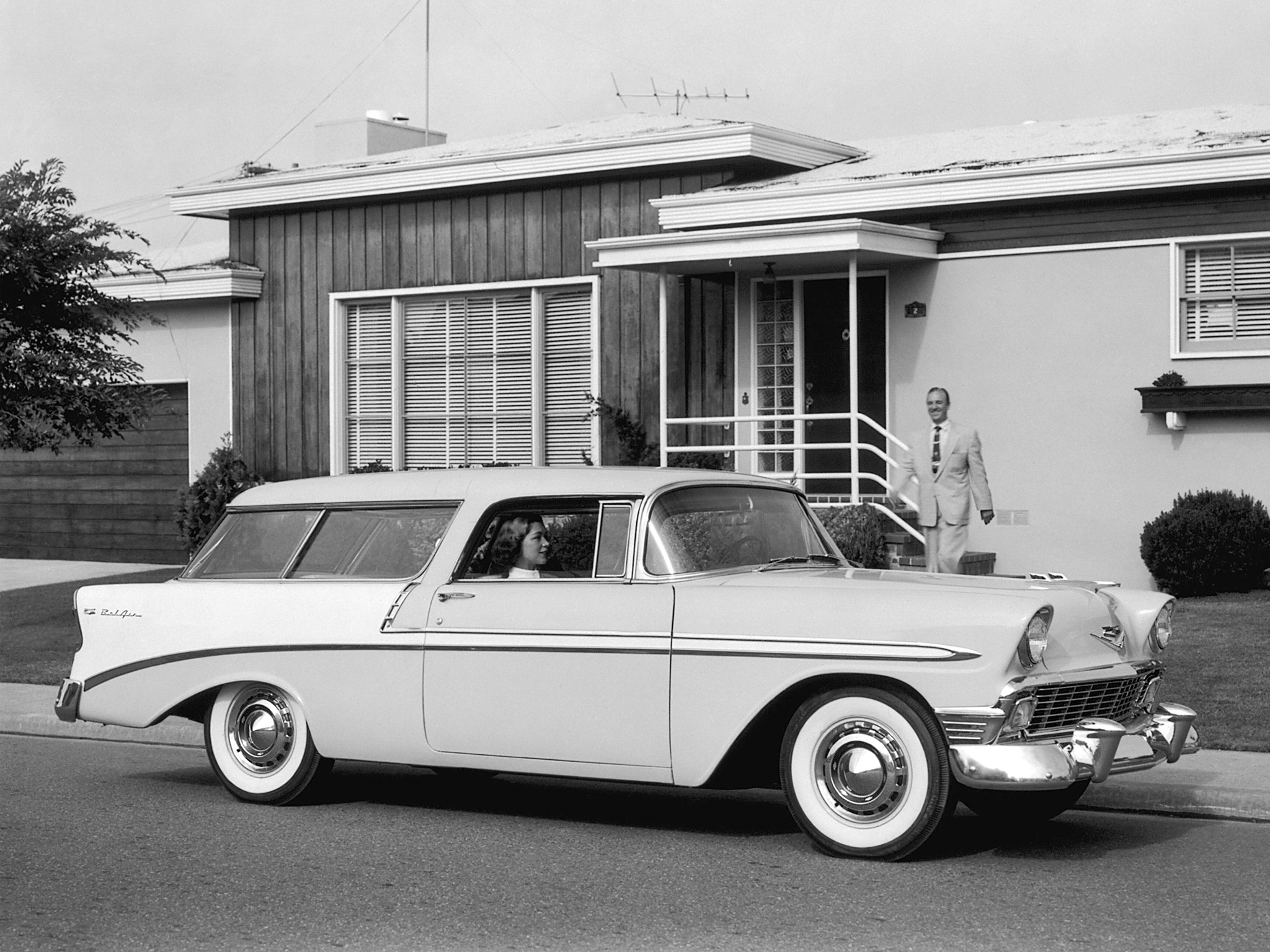 1956, Chevrolet, Bel, Air, Nomad, Retro, Stationwagon, Fe Wallpaper