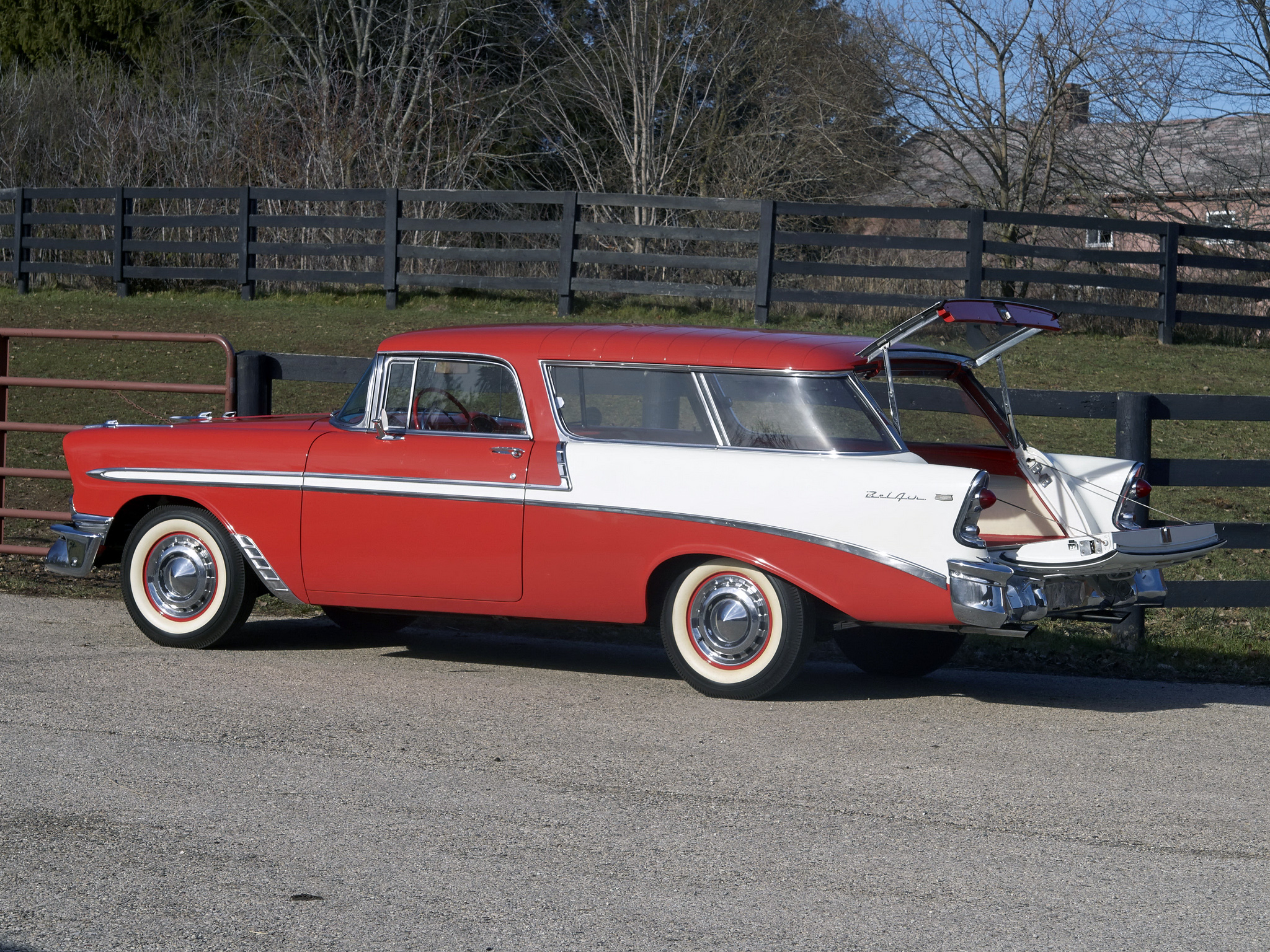 1956, Chevrolet, Bel, Air, Nomad, Retro, Stationwagon Wallpaper