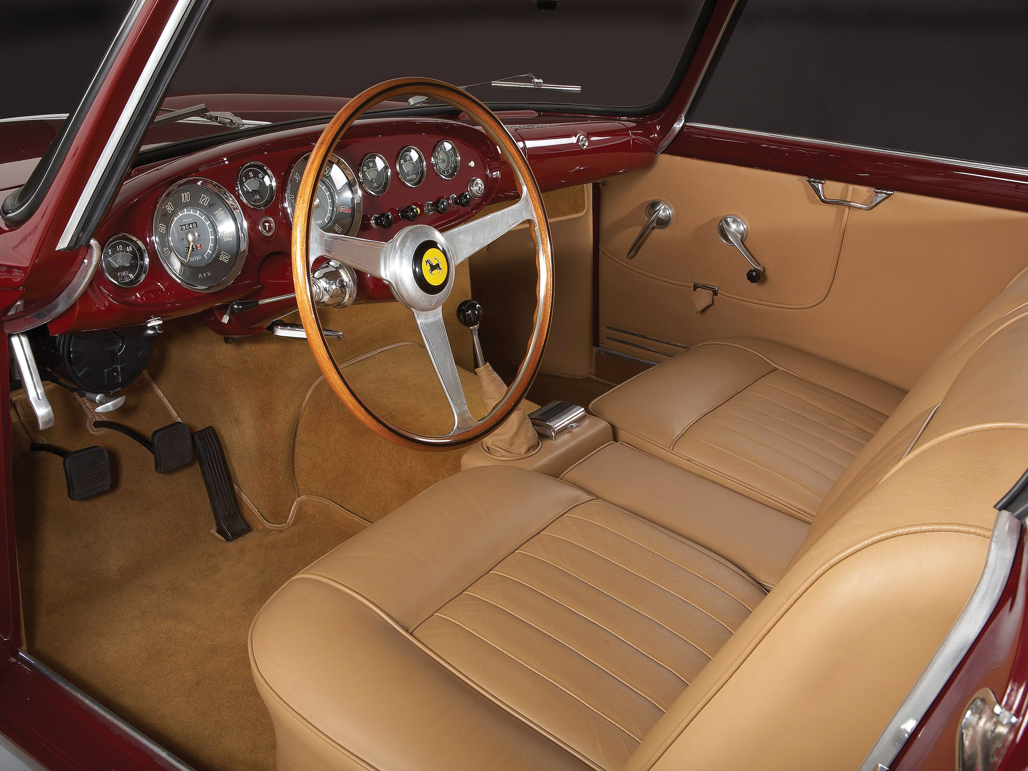 1957, Ferrari, 250, G t, Ellena, Supercar, Supercars, Classic, Interior Wallpaper