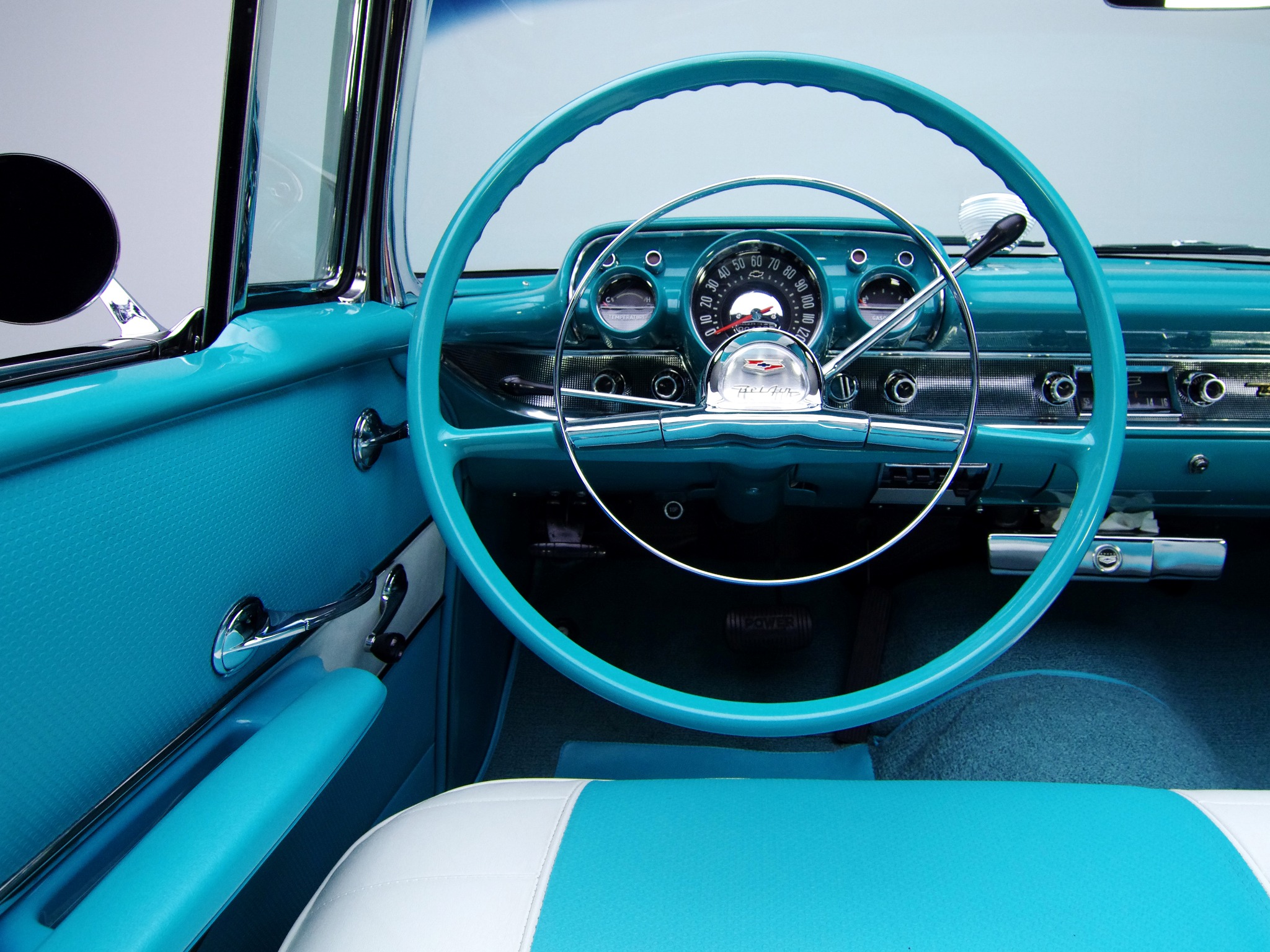 1957, Chevrolet, Bel, Air, Convertible, Fuel, Injection, 2434 1067d, Retro, Interior Wallpaper