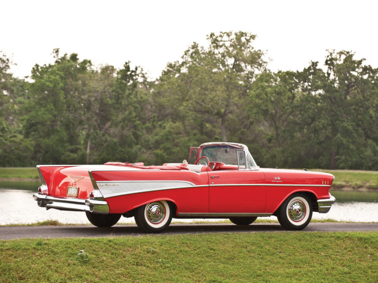 1957, Chevrolet, Bel, Air, Convertible, Fuel, Injection, 2434 1067d, Retro, He HD Wallpaper Desktop Background