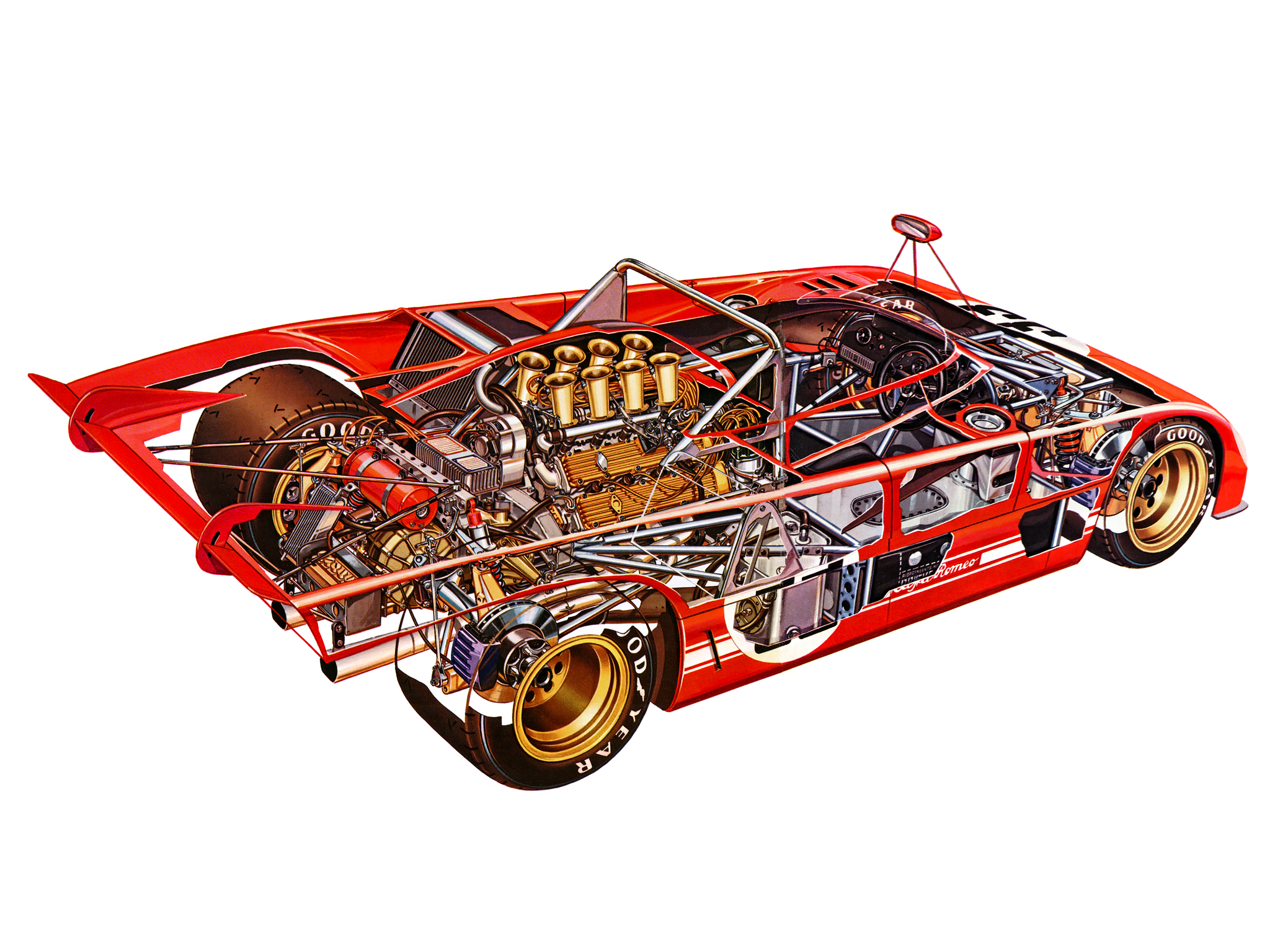 1971, Alfa, Romeo, Tipo, 33, Tt3, Spider, Race, Racing, Classic, Interior, Engine, Engines Wallpaper