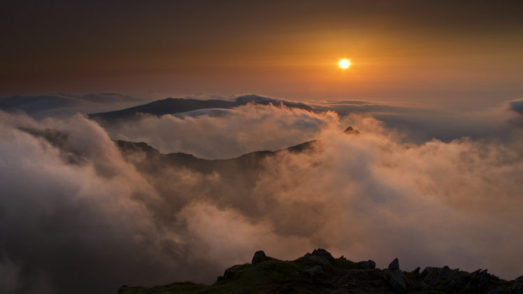 england, Mountains, Sunset, Clouds HD Wallpaper Desktop Background