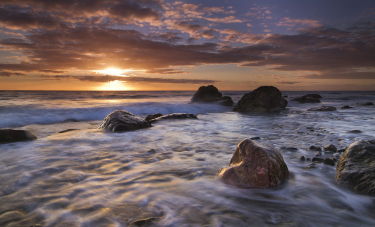 england, Sunset, Rocks, Sea, Ocean HD Wallpaper Desktop Background