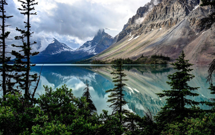 landscape, Lake, Mountains, Trees, Reflection HD Wallpaper Desktop Background