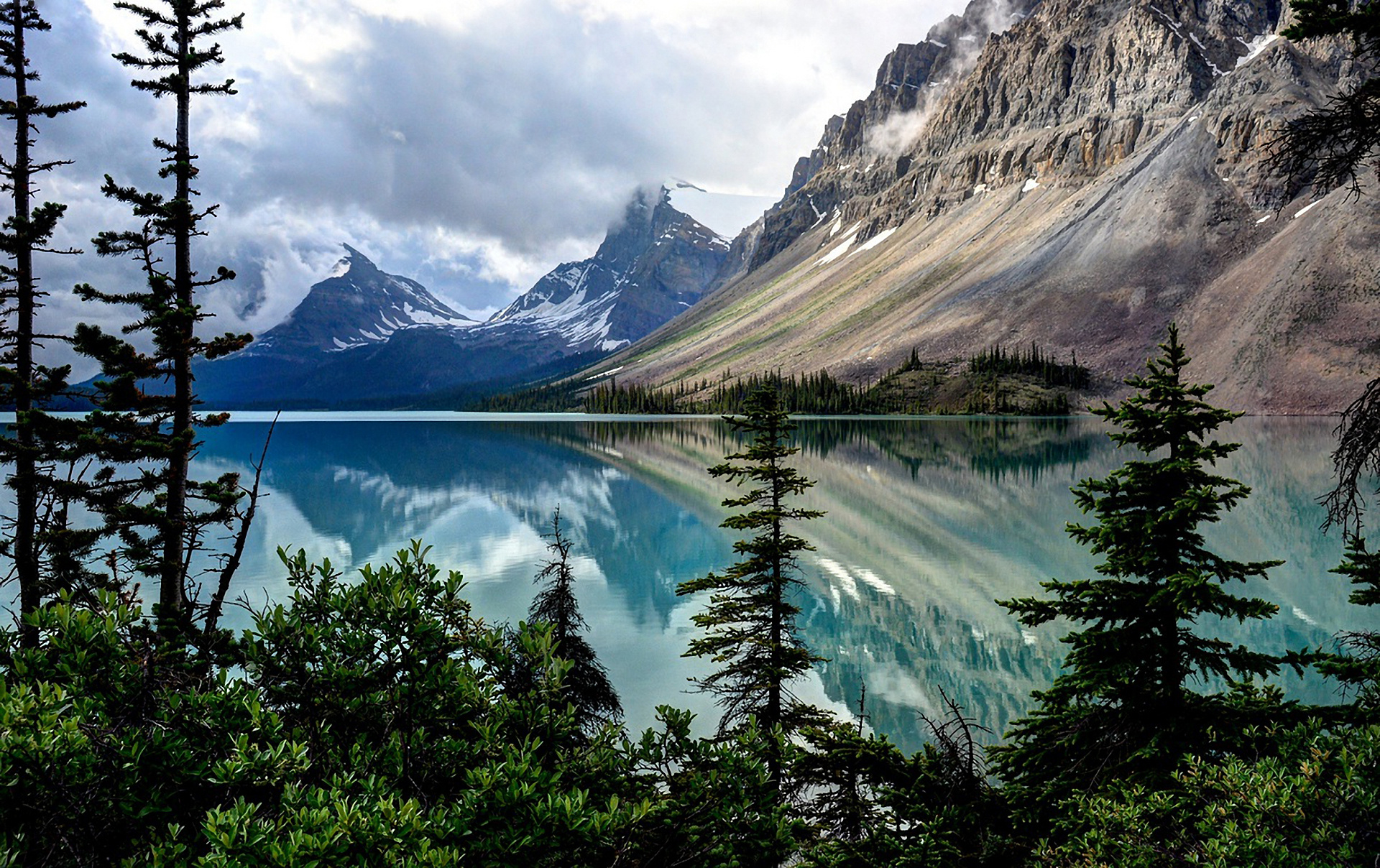 landscape, Lake, Mountains, Trees, Reflection Wallpaper