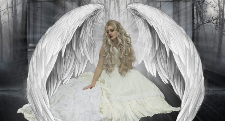 angels, Wings, Blonde, Girl, Fantasy, Girls, Angel, Gothic, Mood HD Wallpaper Desktop Background