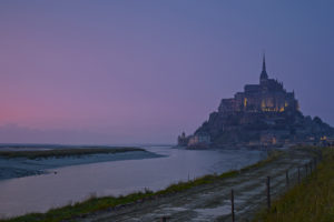 castle, Shore, Path, Trail, Le mont, Saint, Michel, France