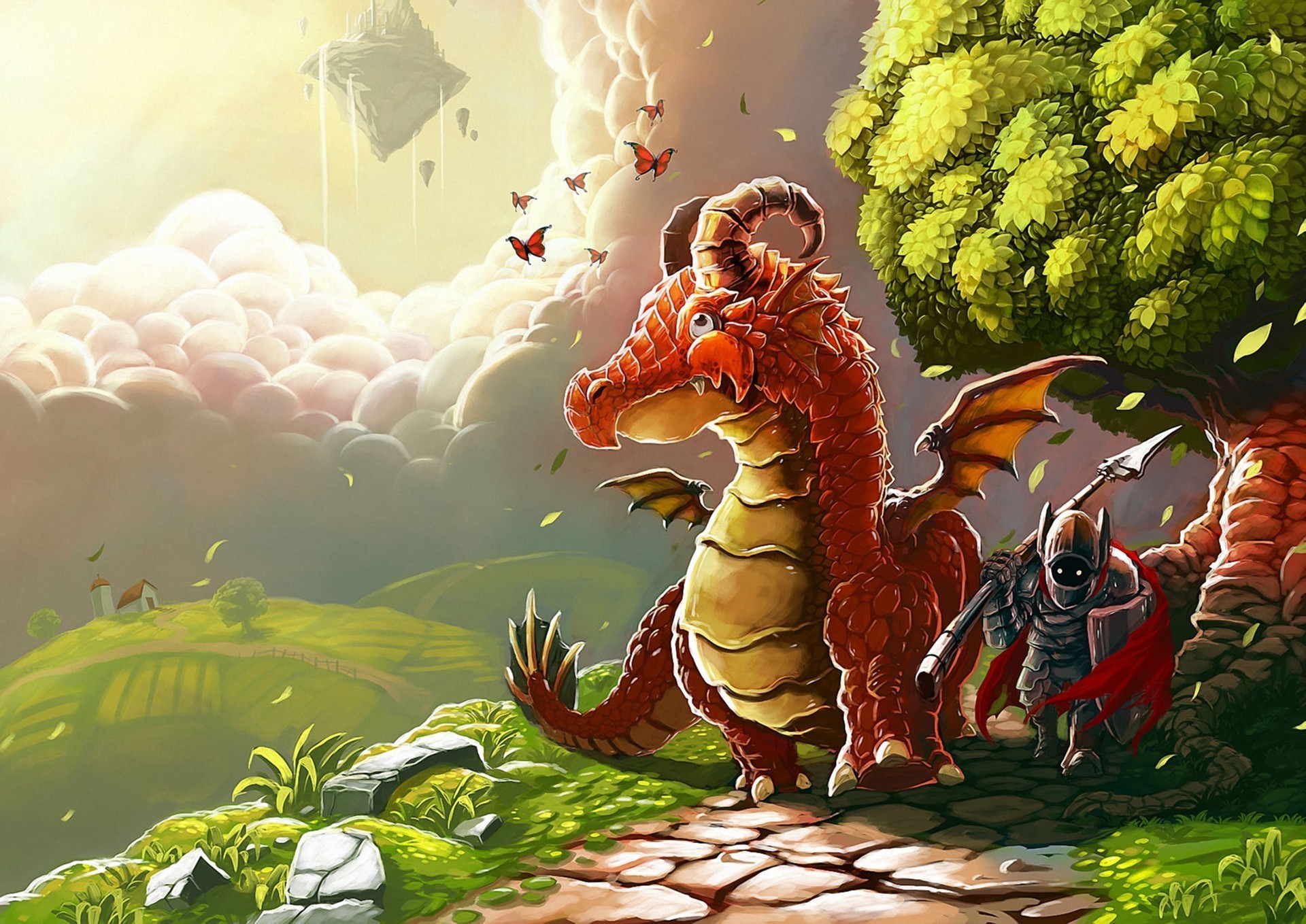 dragons, Horns, Fantasy, Dragon, Warrior Wallpaper