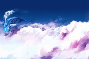 sky, Clouds, Fantasy, Whale, Magical, Bokeh