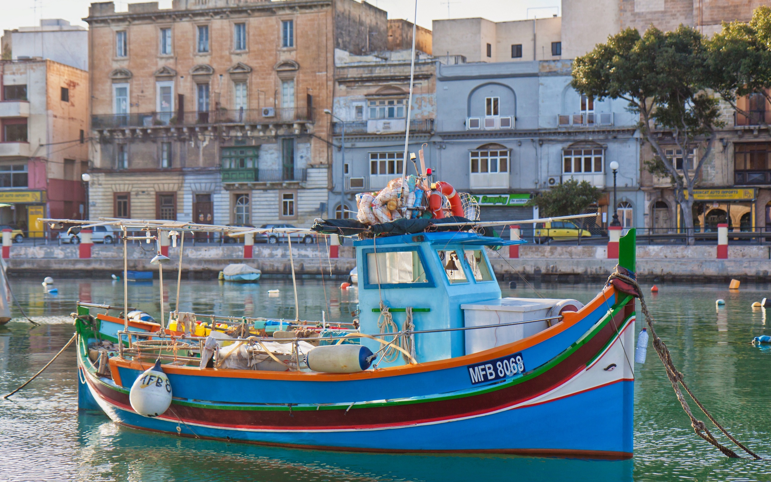 malta, Boat, Buildings, Waterfront Wallpaper