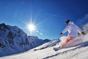 snowboarding, Sun, Mountains, Snowboard, Snow