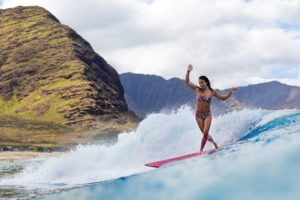 surfing, Ocean, Girl, Surfing, Mountain