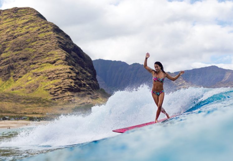 surfing, Ocean, Girl, Surfing, Mountain HD Wallpaper Desktop Background