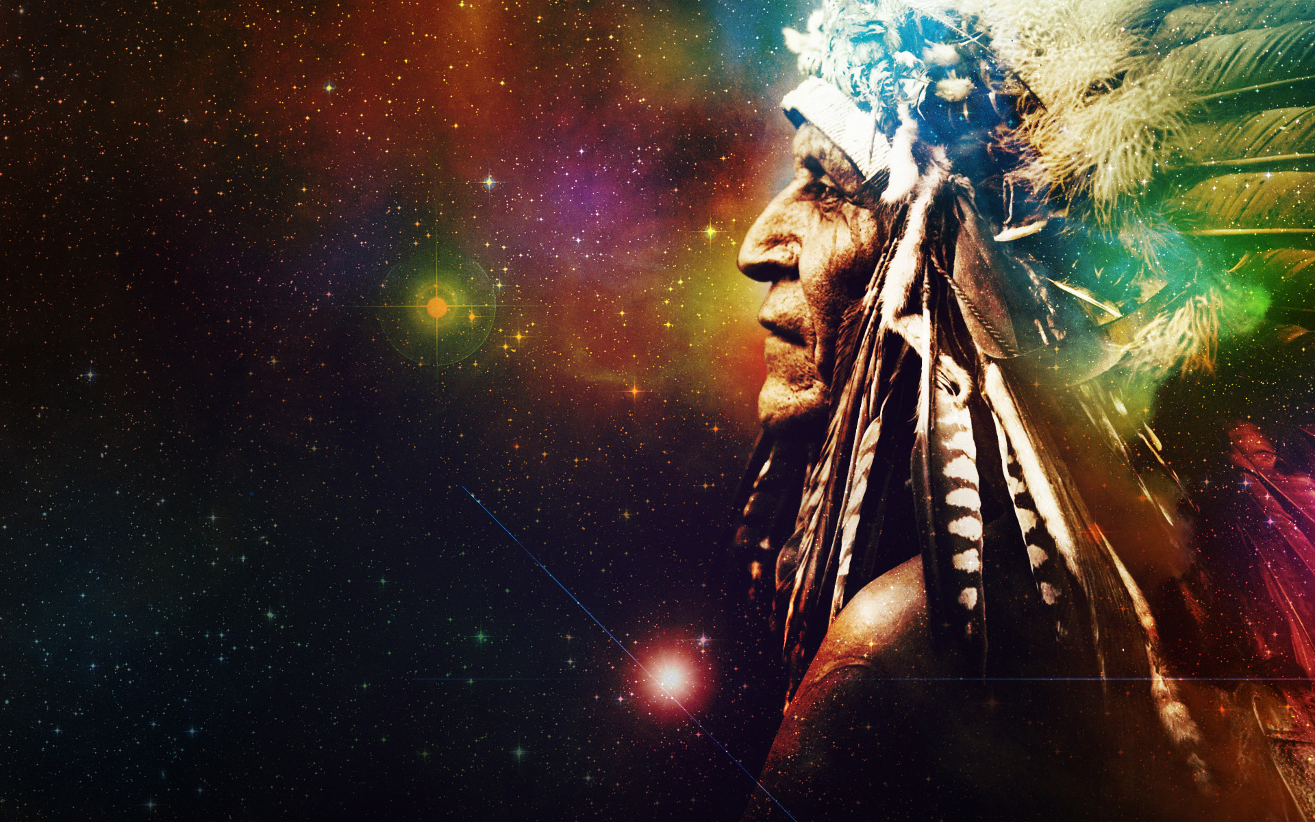 space, Stars, Universe, Background, Indian, Feathers, Native, American, Nebula Wallpaper
