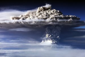 volcano, Eruption, Smoke, Clouds