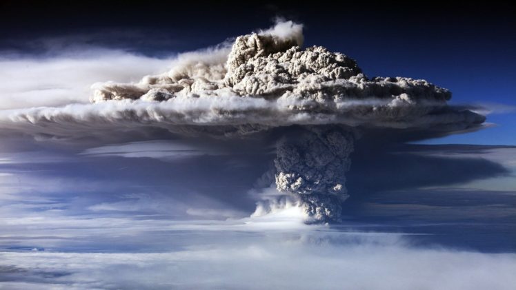 volcano, Eruption, Smoke, Clouds HD Wallpaper Desktop Background