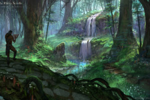the, Elder, Scrolls, Online, Fantasy, Warrior, Warriors, Waterfall, Landscape, Forest