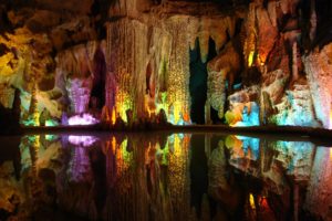 water, Nature, Multicolor, Rocks, Reflections, Caves