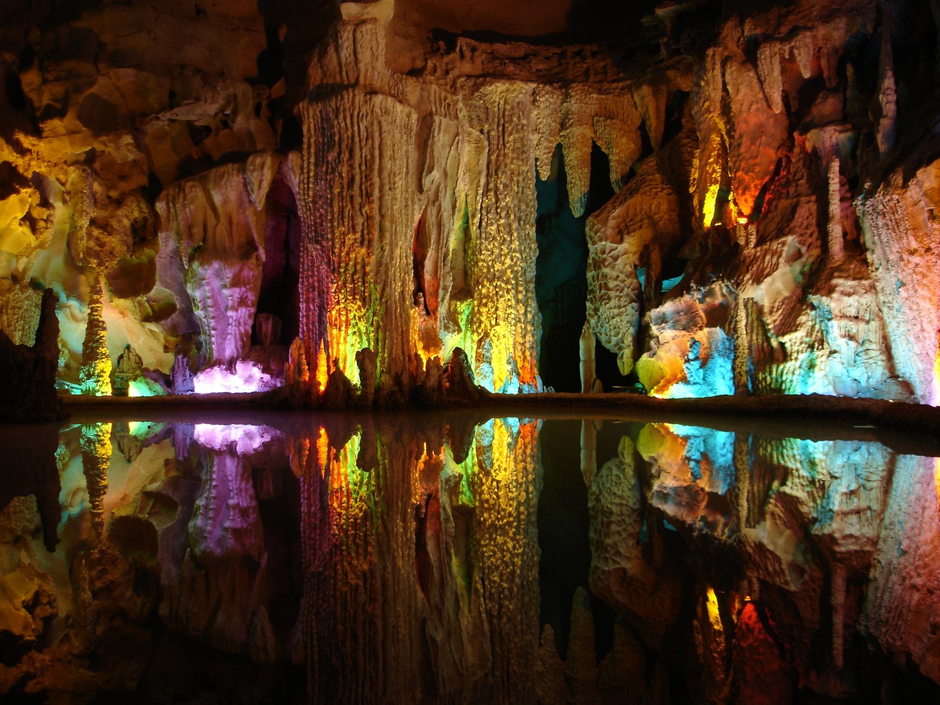 water, Nature, Multicolor, Rocks, Reflections, Caves Wallpaper